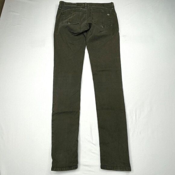 Rag & Bone Ridley Moto Wax Skinny Dark Olive Jean - Picture 3 of 12